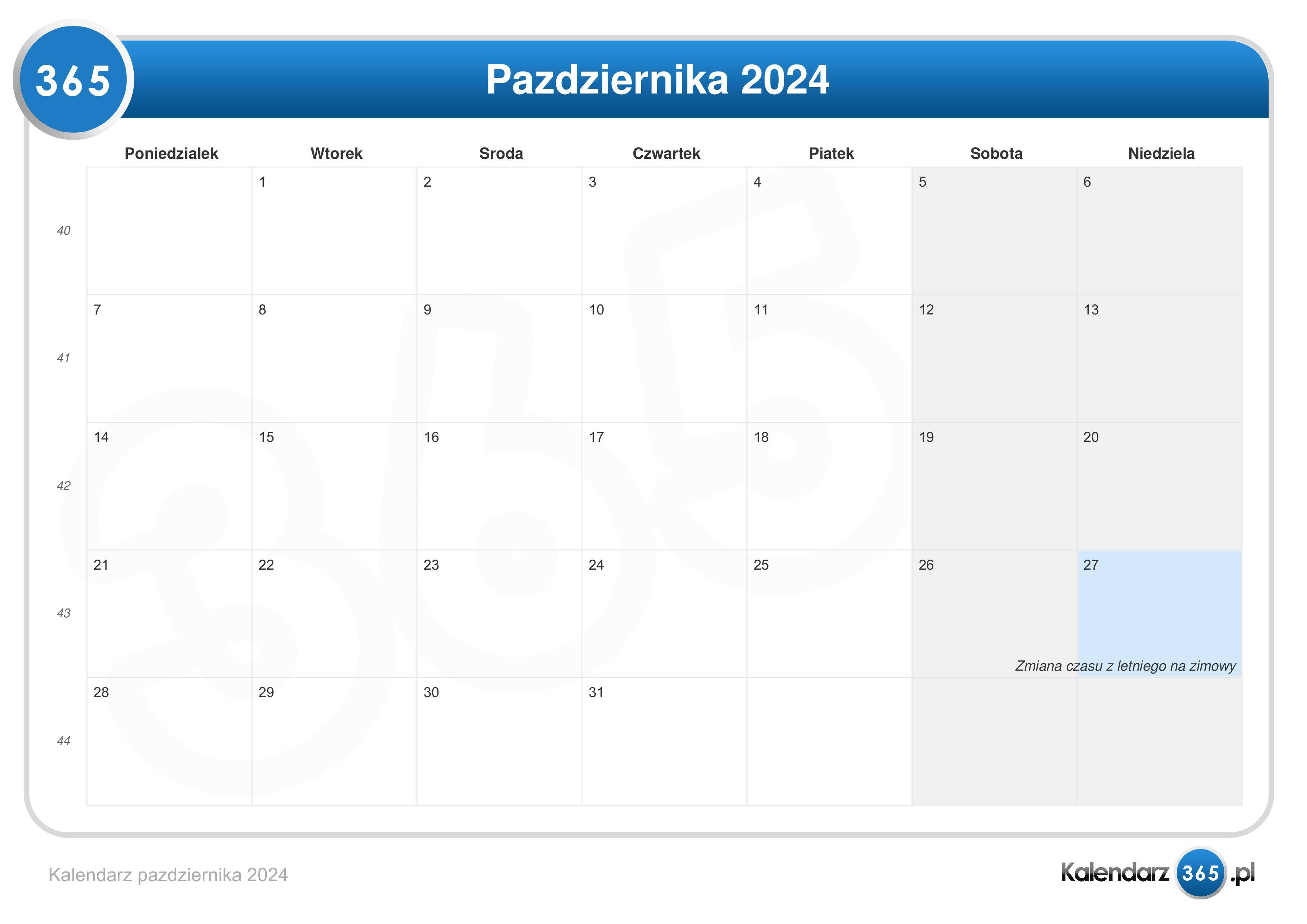 Kalendarz bran 2024 października 2