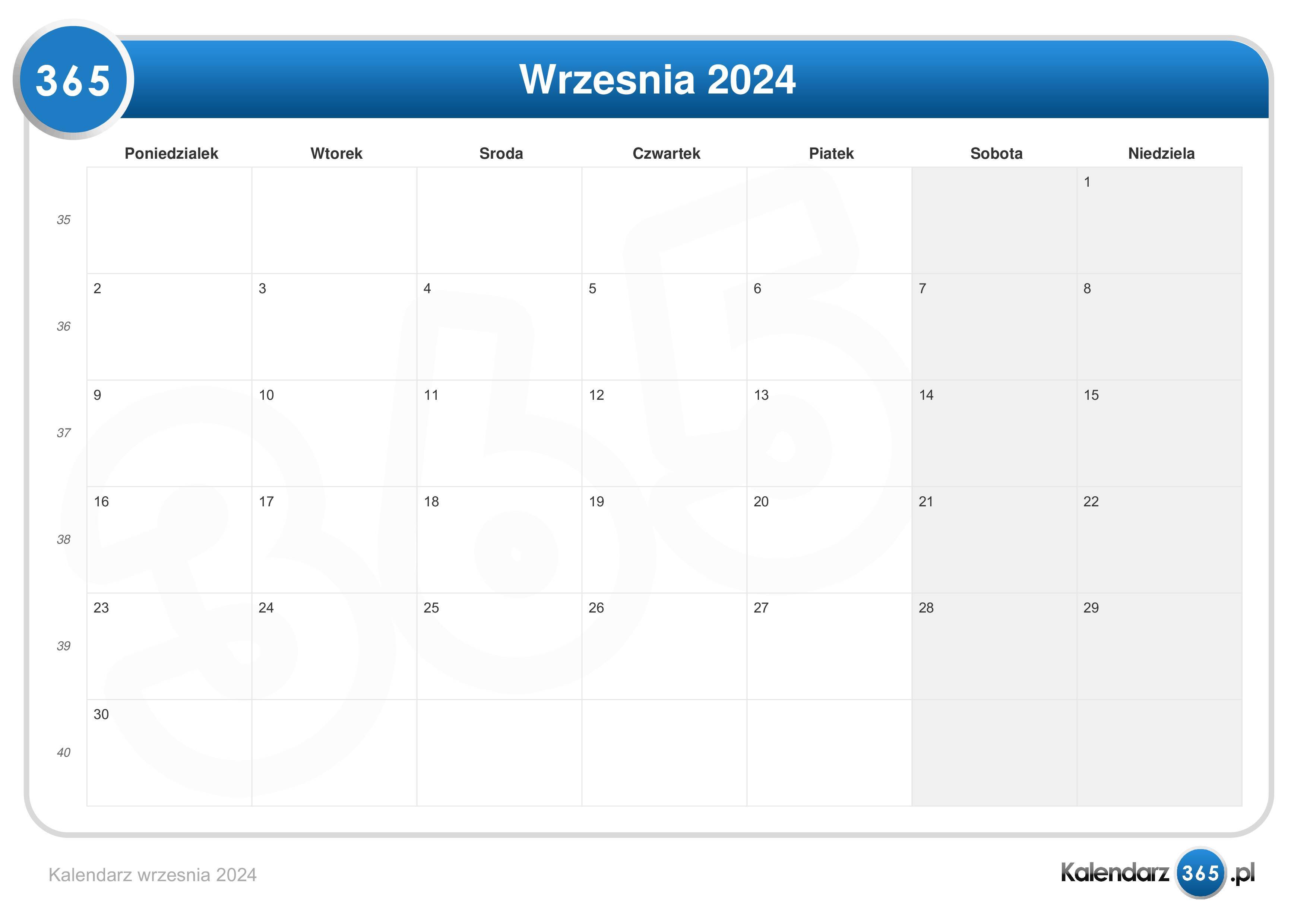 3 września kalendarz